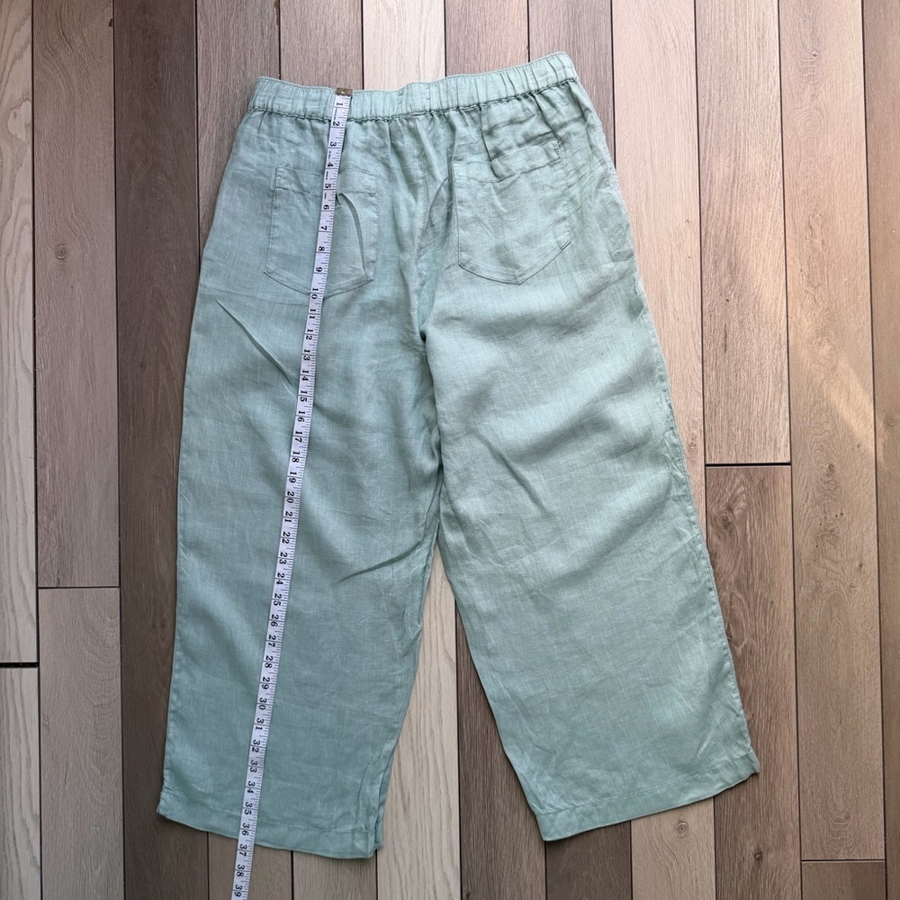 Cynthia Rowley 100% Linen Wide Leg Cropped Pants - Picture 5 of 5